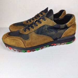 KARL LAGERFELD Paris Men's Olive Brown Camouflage Lace Up Sneaker Men's Shoe 11M